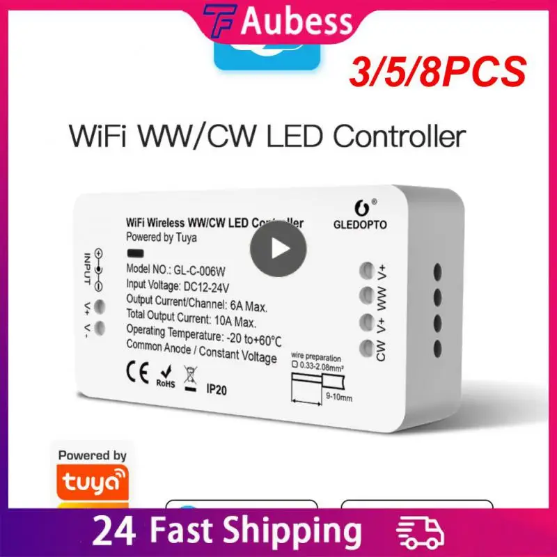 

3/5/8 шт. Беспроводной регулятор яркости Ww Cw Cct Wifi Rf, голосовое управление, дистанционный переключатель, светодиодный контроллер, Диммер 12 в 24 в 36 В