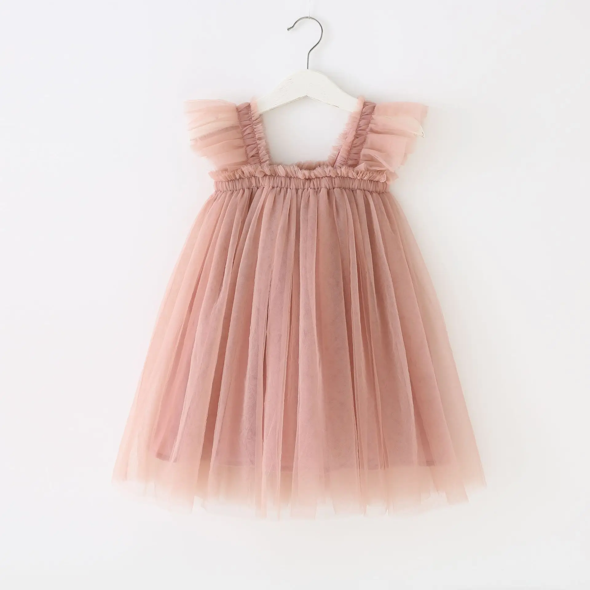 2023 Girls Flutter Sleeve Dress Casual Costumes for Toddlers Girls Luxury Girl Children's Party Candy Color Tutu Fairy Dress enlarge