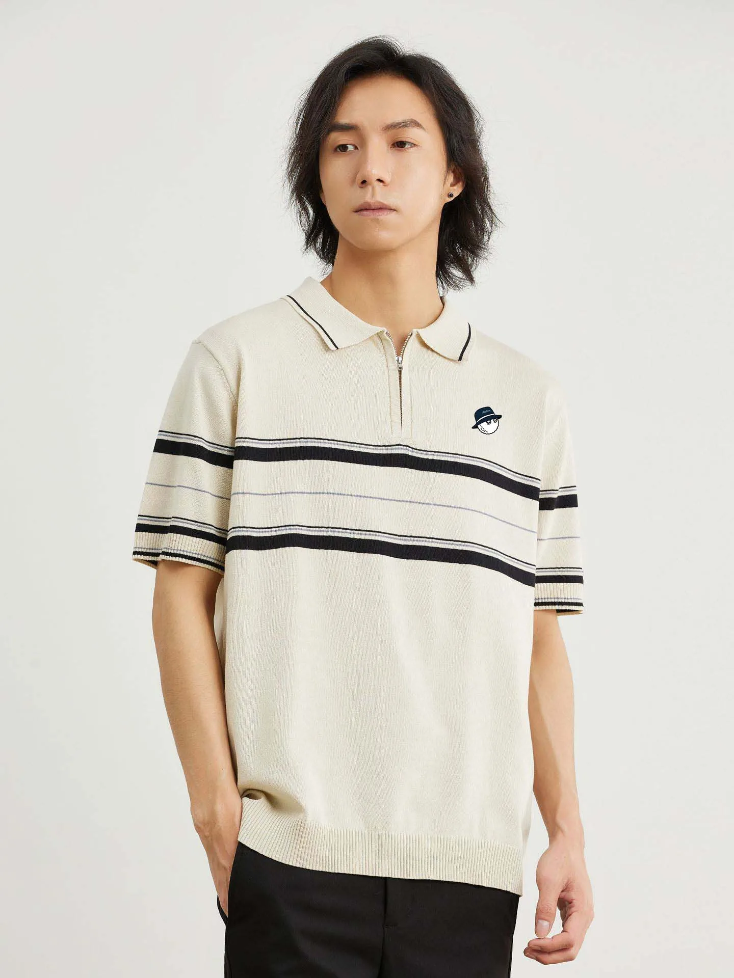 Men Golf Shirts Embroidery Logo Malbon Golf Clothing Summer Men Golf Wear Zipper Short Sleeve Fashion Casual Business Tees Tops