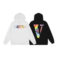 vlone color large v autumn and winter same earrings for couple hoodie american style hip hop plus size loose sweatshirts cotton