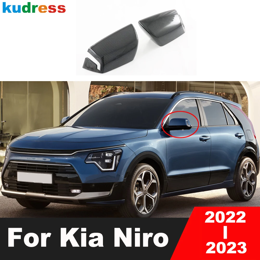 

Крышка зеркала заднего вида для Kia Niro 2022 2023 из углеродного волокна, отделка, крыло бокового зеркала автомобиля, наклейки, молдинг, автомобиль...