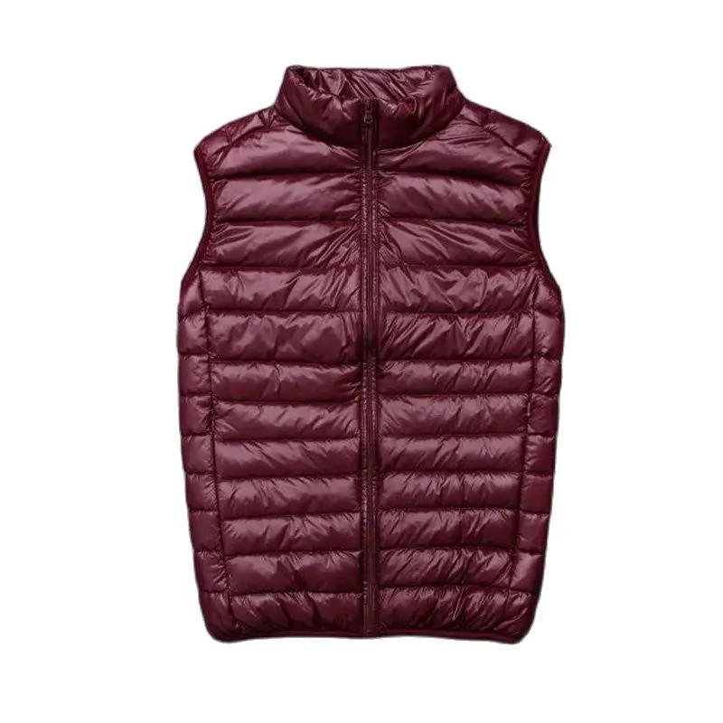 Winter Men Duck Down Vest  Coat Ultralight Sleeveless Puffer  Jacket Ultra Thin Warm Lightweight   Waistcoat