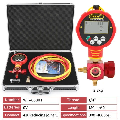 DSZH WK-6881H/L ЖК Автомобильный кондиционер, хладагент, цифровой дисплей, набор электронных манометров