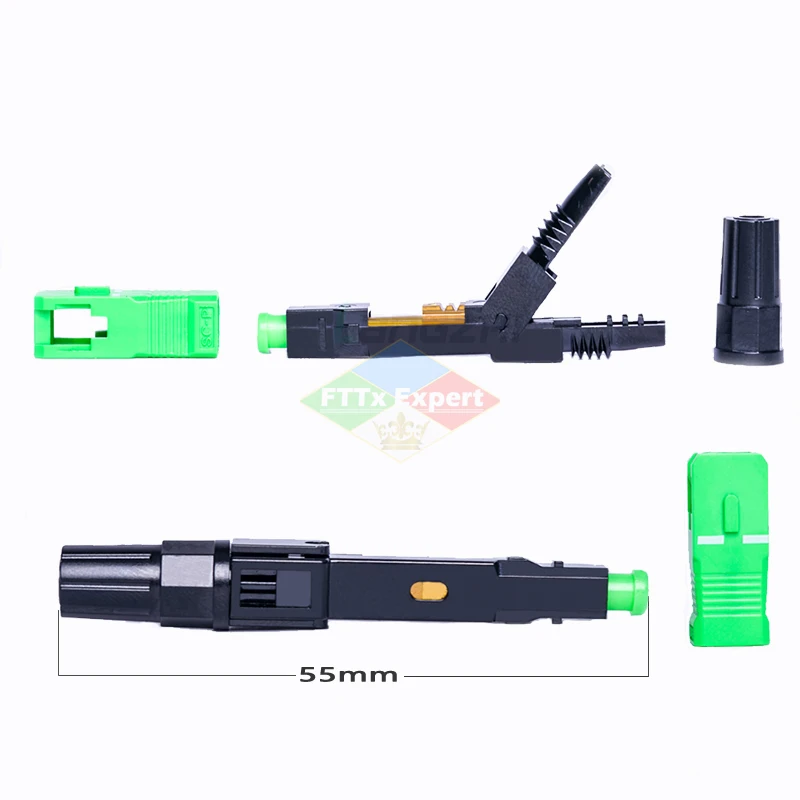 Free Shipping 100pcs FTTH SC APC single-mode fiber optic SC apc quick connector SC APC FTTH Fiber Optic Fast Connector