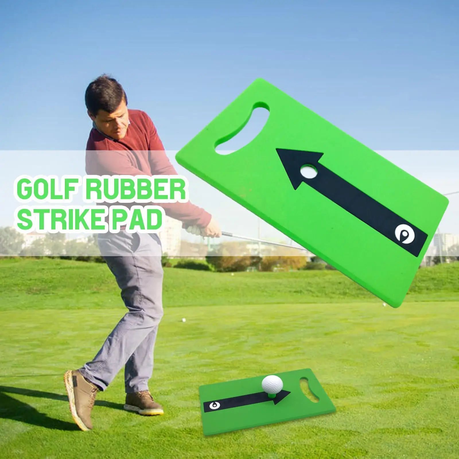 

Rubber Golf Practice Mat 27.5x15cm Artificial Lawn Pad Hitting Practice Training Training Durable Outdoor/indoor Pad Rubber T9k4