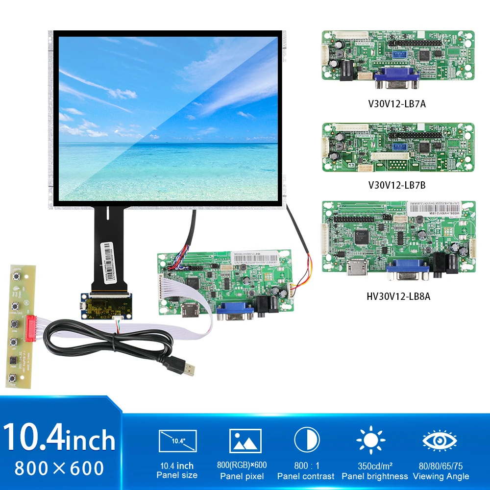    ,   10, 4 , Pixel 800*600, LVDS 350, Nits, LVDS,  , -, LCM 