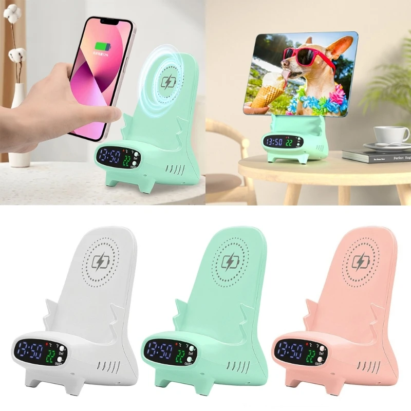 

090E беспроводная, 15 Вт быстрая Беспроводная зарядная станция с отображением температуры