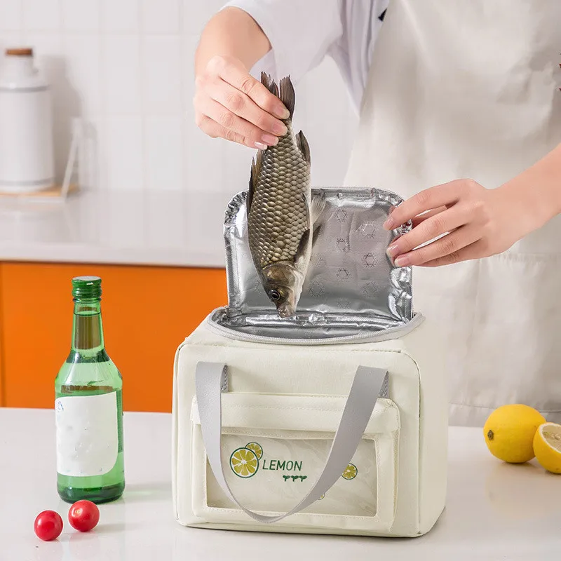 Вместительная изолированная сумка для ланча из ткани Оксфорд портативный