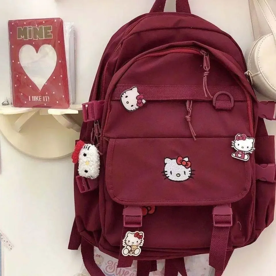 Kawaii Sanriod аниме вокруг Kuromi Kitty Mymelody Cinnamoroll японская необычная Новинка рюкзак для
