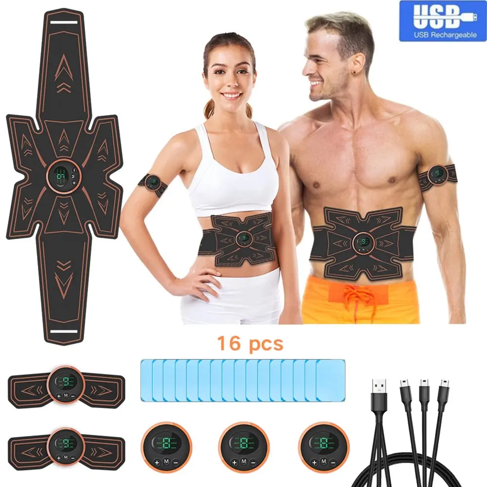 

Abs Stimulator, Ab Stimulator, Rechargeable Ultimate Muscle Toner Trainer for Men Women Abdominal Fitness Workout EMS Muscle Sti