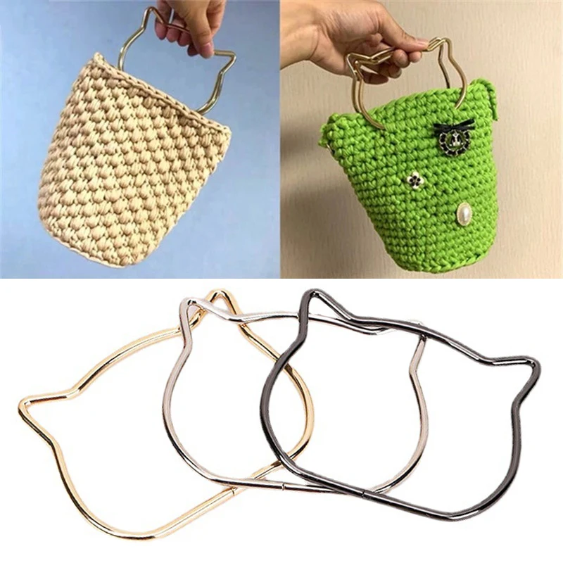 

1Pc Ladies Handbag Hardware Handles Yarn Crochet Metal Ring Round Hanging Buckle DIY Handicrafts Handmade Bag Accessories