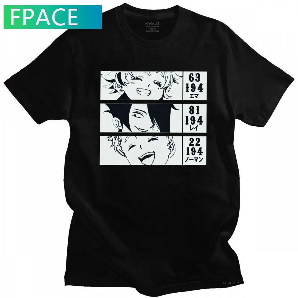 

The Promised Neverland Anime T Shirt for Men Pure Cotton Manga T-shirt Short Sleeved Yakusoku No Neverland Tshirt Clothing Merch