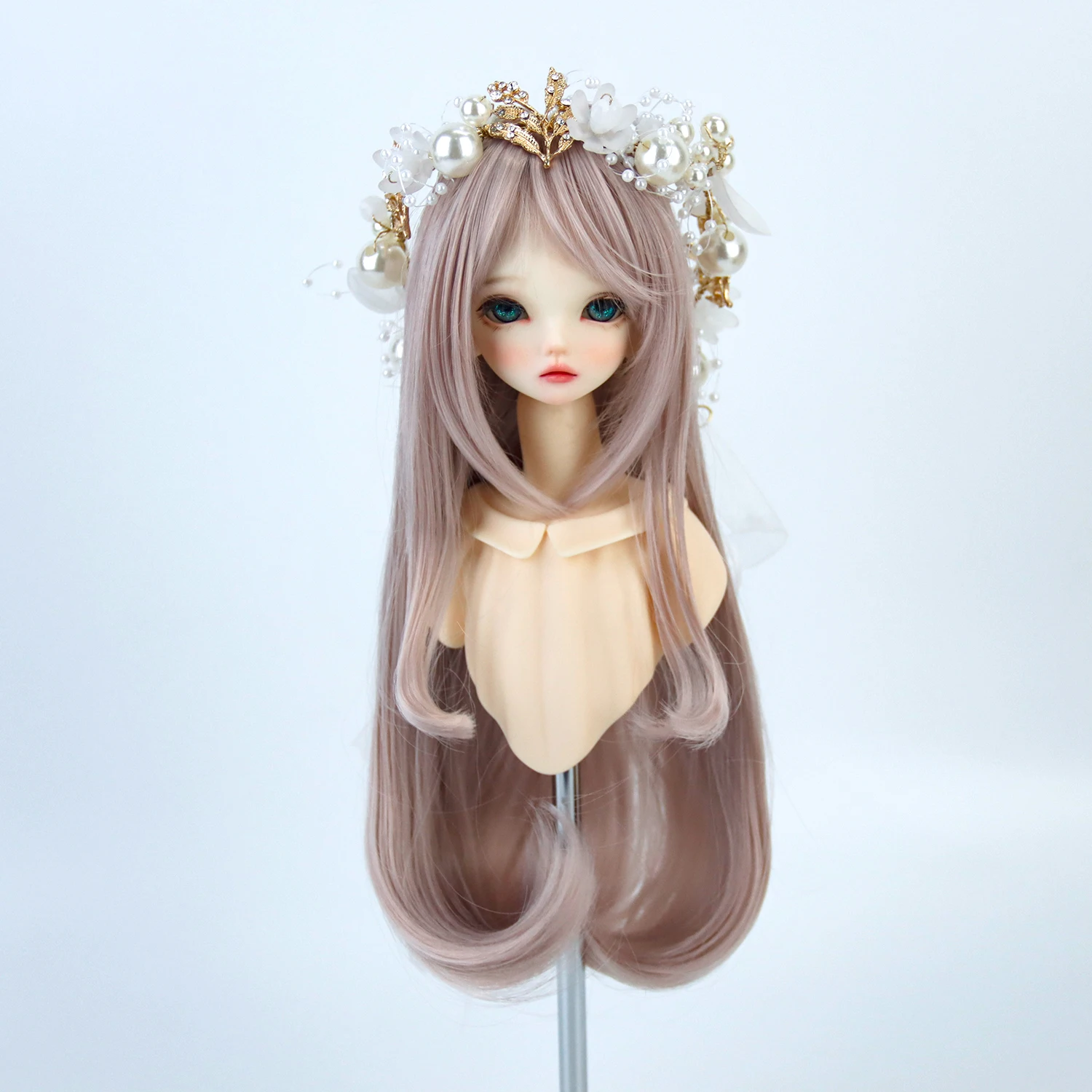 

1/3 1/4 BJD Doll Hair 8-9'' 17-18cm Head Circum 8-9'' Long Straight With Bangs For Dollfie Dream DDH Minifee Doll Wigs