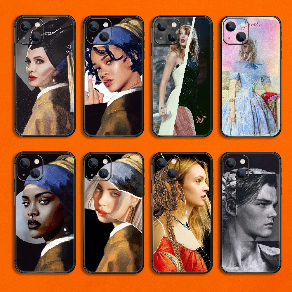 

Surrealism Art Oil Painting Phone Case Cover For Iphone 6 6S 7 8 11 12 13 14 Se 2020 X Xs Xr Pro Max Plus Mini TPU Soft Black