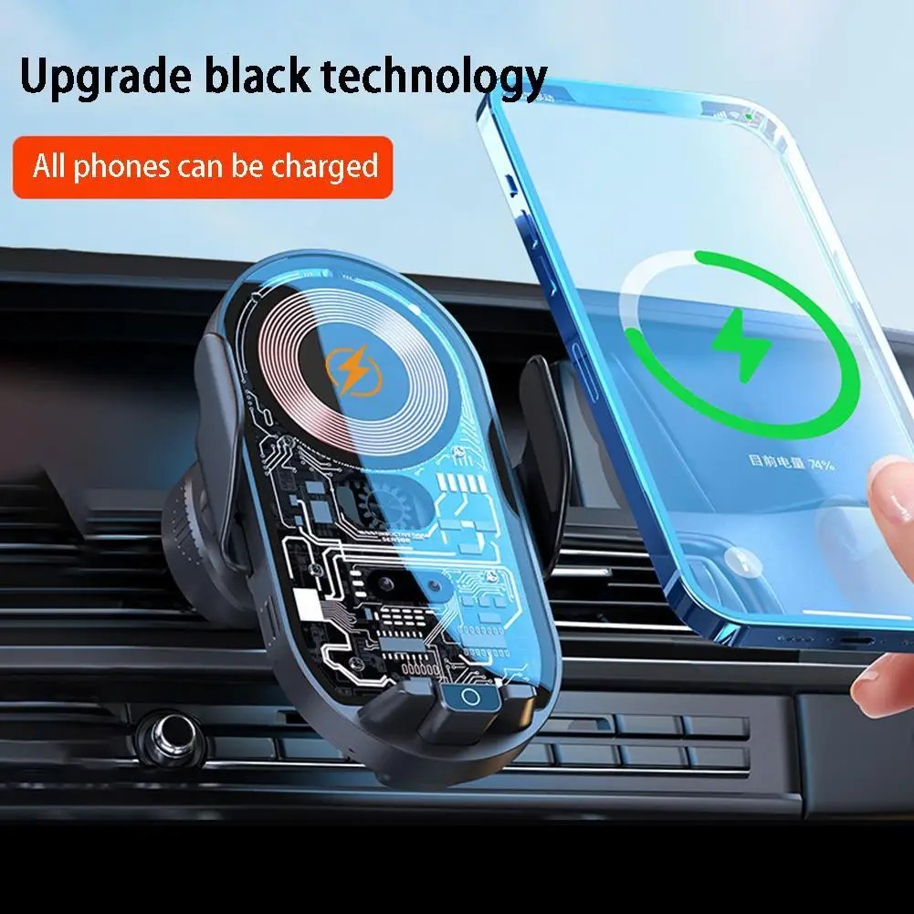 

15W Car Wireless Charger Automatic Car Mount Phone Holder Induction For iPhone 14 13 12 Samsung Car Fast Charging Stand