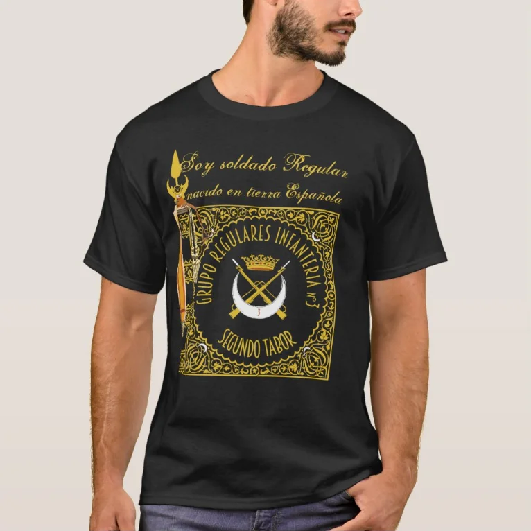 

Spanish Army In North Africa T-Shirt. Premium Cotton Short Sleeve O-Neck Mens T Shirt New S-3XL