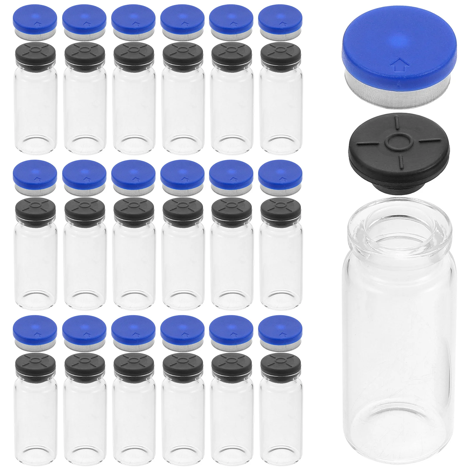 

Freeze-dried Powder Bottle Experiment Bottles Transparent Vial Empty Glass Cap Sample Liquid Travel Containers