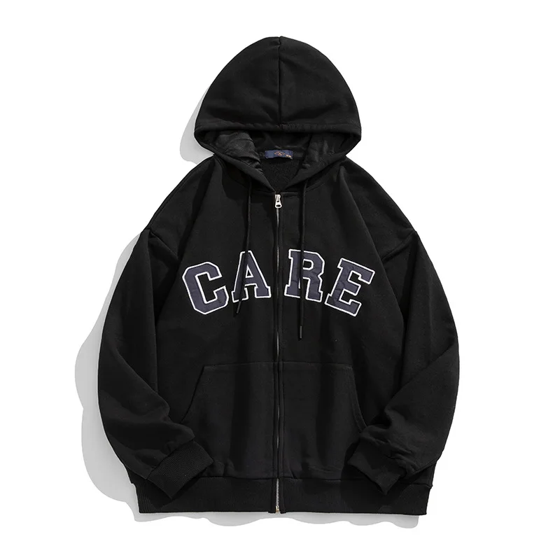

Zipper Hoodie Jacket Y2K Couple Sweatshirt Korean Oversize Letter Printed Hoodies Street Tops Autumn New Coat Streetwear Clothes