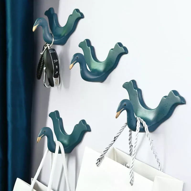 

Nordic Swan Coat Hooks Keys Holder Wall Home Clothing Rack Cute Room Decor Storage Hook Hangers Home Decoration Accessories