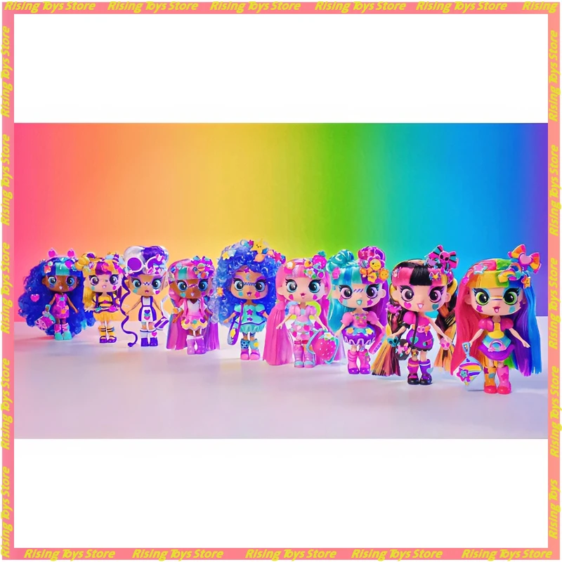 Фото Кукла Decora Girlz Rainbow Hair со стикерами и аксессуарами, модная игрушка-сюрприз в коробке, милая и стильная коллекционная игрушка для девочек на праздники №1
