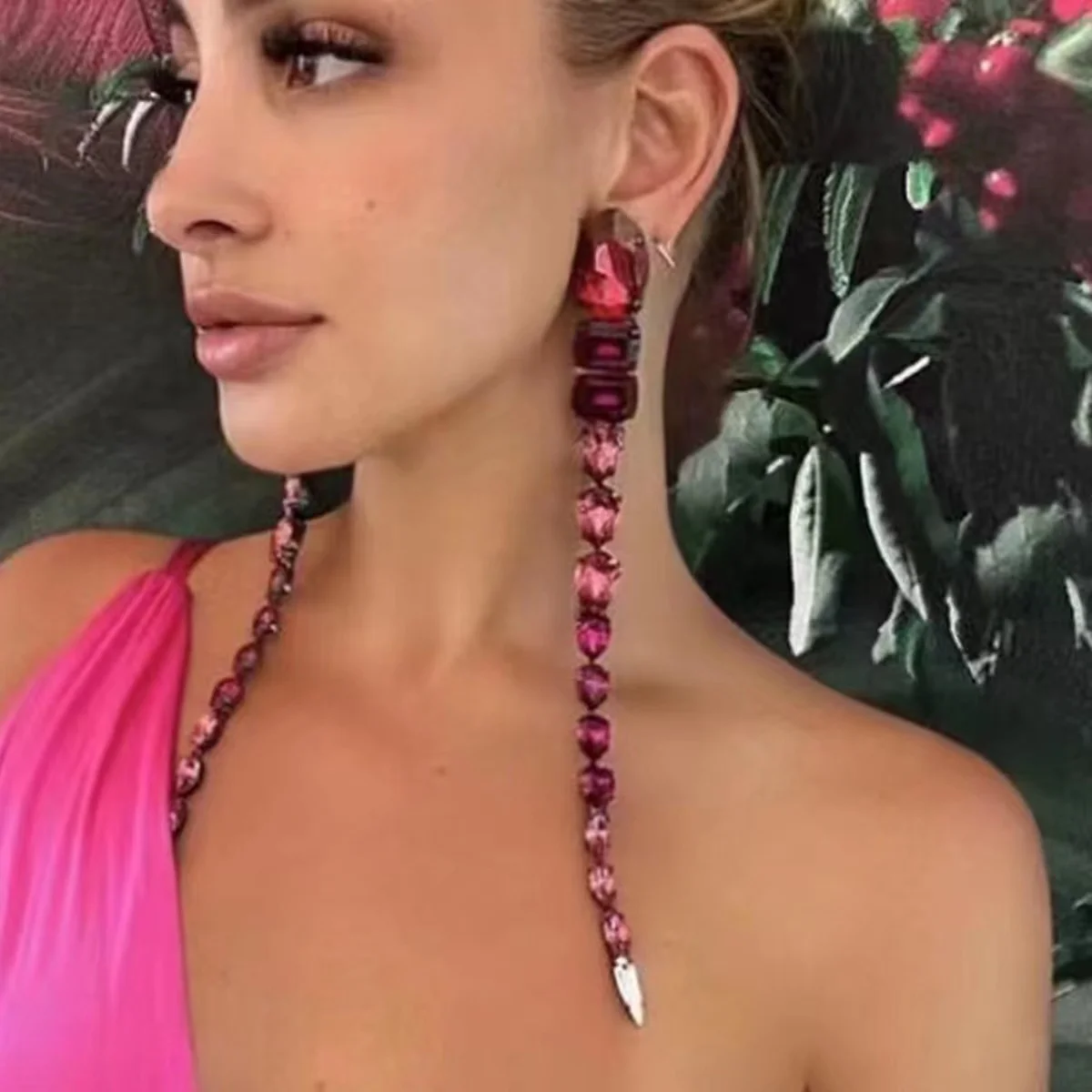 

Bohemia Trend Long Tassel Earrings Big Rhinestone Drop Earrings For Women Crystal Dangle Earrings Fashion Jewelry Accessories