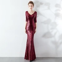 16059 solid color bead embroidered long slim elegant dress kalinnu long evening gown