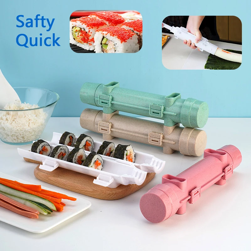 

Быстрая самодельная машина для суши Базука, японская рулонная форма для риса, машина для приготовления овощей и мяса, самодельная машина дл...