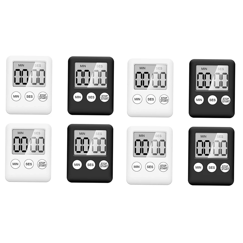 

Digital Kitchen Timer, 8 Pieces Kitchen Alarm Clock With Alarm Reminder Function, Timer Magnetic Egg Timer Kitchen Clock
