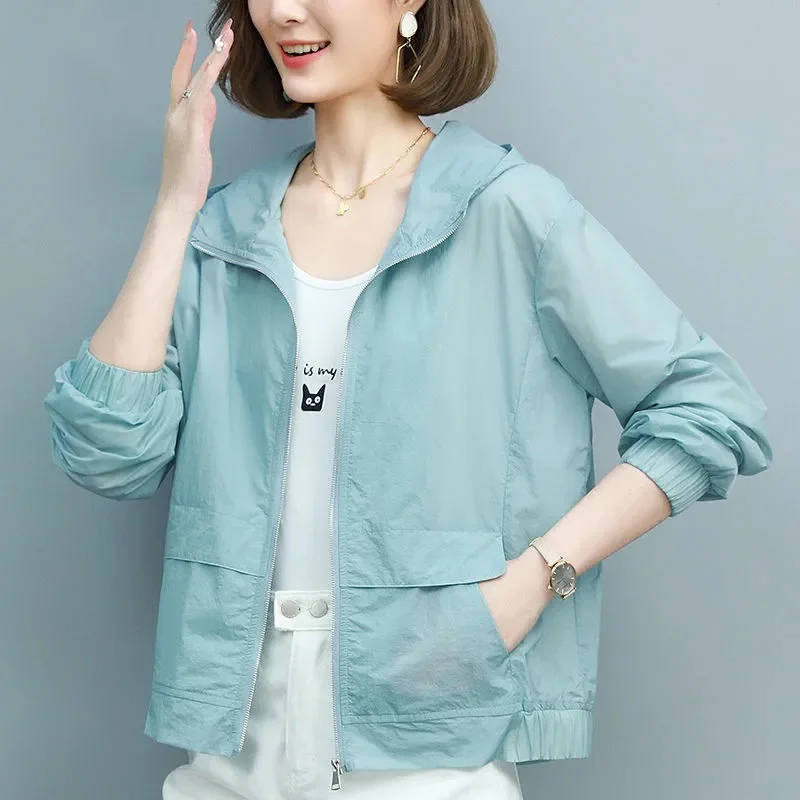 Солнцезащитная одежда женское тонкое дышащее короткое пальто женская куртка