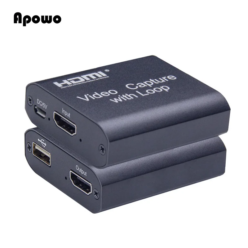 

4K 1080P HDMI To USB 2.0 3.0 Video Capture Card Loop Audio Out Mic IN Game Recording Box PC Live Streaming Broadcast Plate