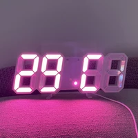 3d led digital alarm clock three dimensional wall clock table calendar clock hanging electronic furnishings thermometer wat o5y6