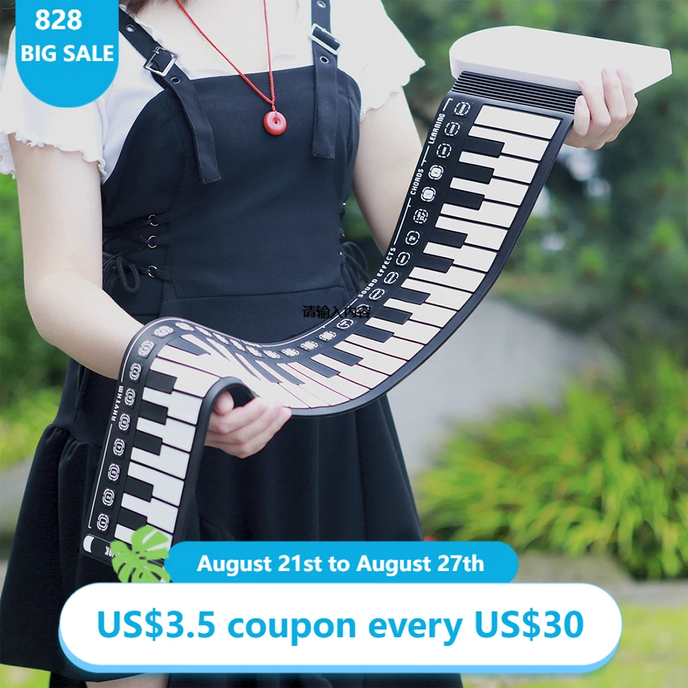 IRIN 49-Key Hand Roll Up Piano Silicone Keyboard Musical Ins