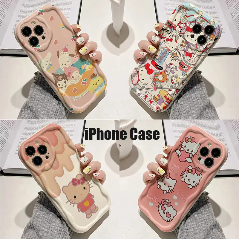 

Sanrio Hello Kittys Kuromi Cinnamoroll IPhone 13Pro Case Cute Anime 14 15promax IPhone12 11 Anti Drop XR XS Soft Shell Girl Gift