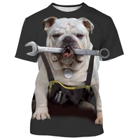 2022 summer fashion mens and womens crew neck french bulldog printed short sleeve shirt 3d tees large size breathable 6xl
