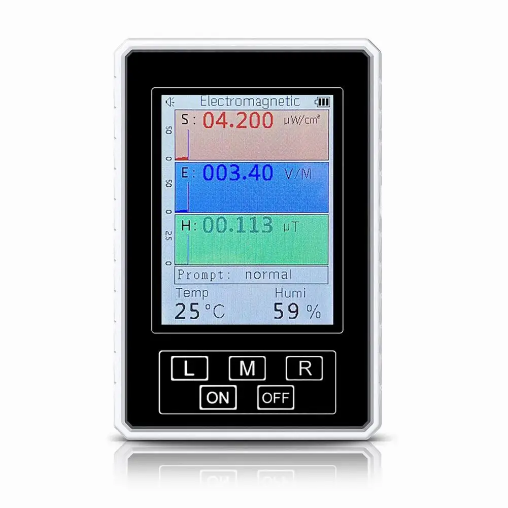 

Digital EMF Radiation Detector Sturdy Portable Sensitive LCD Color Screen Electromagnetic Field Radiation Tester for Home