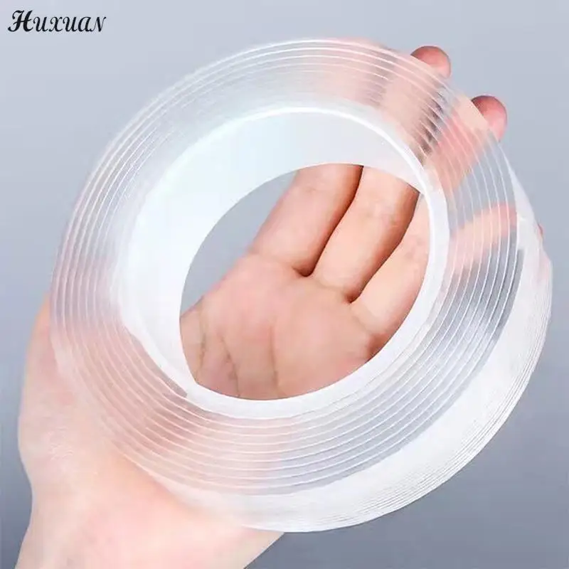 

1/2/3/5M Nano Tape Double Sided Tape Transparent Reusable Waterproof Adhesive Tapes Cleanable Kitchen Bathroom Supplies Tapes
