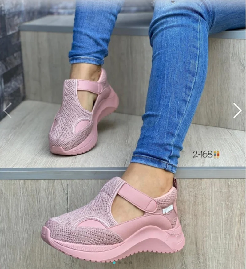 

Women Platform Sneakers Plus Size 43 Ladies Brand Shoes Girls Thick Bottom Sneakers Genuine Mesh Sneakers Trainers Flat Shoes