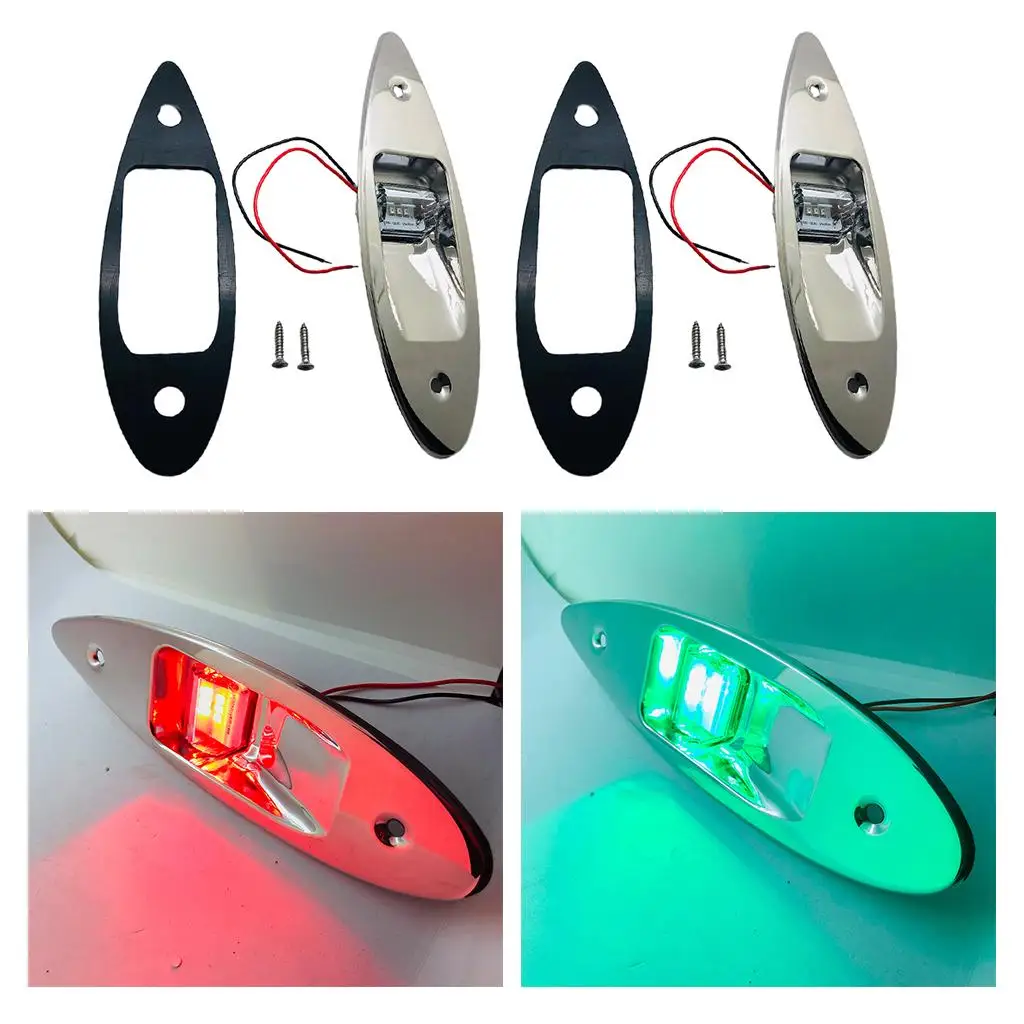 

2pcs. Navigation Bow Tear Light Red Green LED Lamp Flushmounted