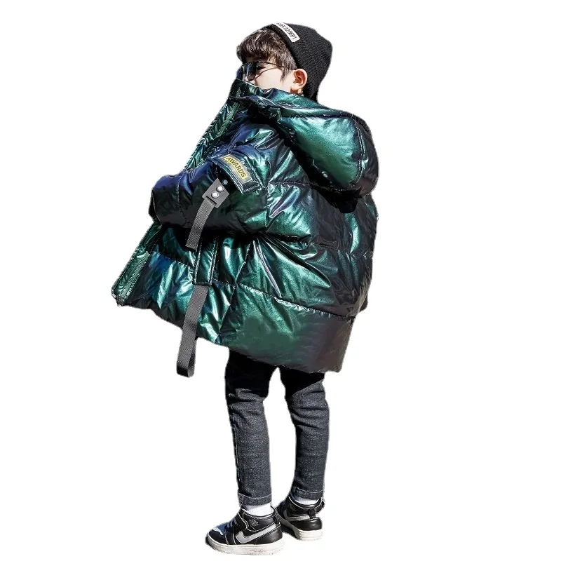 

Children's Down Cotton Coat Waterproof Winter Jacket For Boys Autumn Warm Shinny Kids Hooded Clothes Teenage Snow Parka TZ700