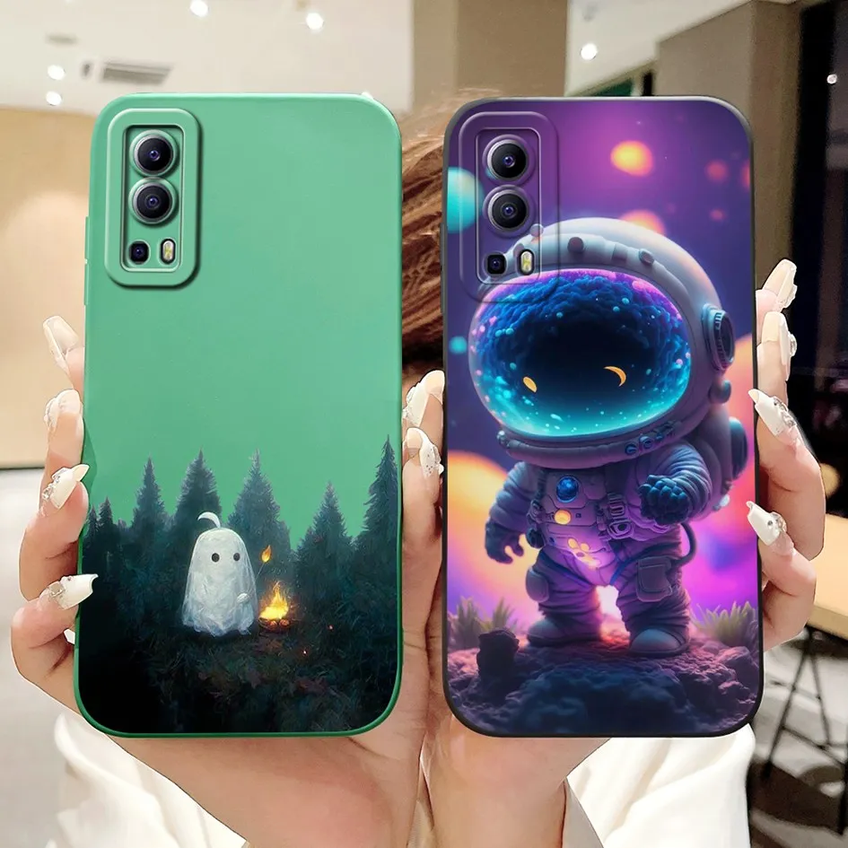 6 58 &quotдля Vivo Y72 5G для Y52 чехол V2053 Милая панда Противоударная силиконовая Мягкая