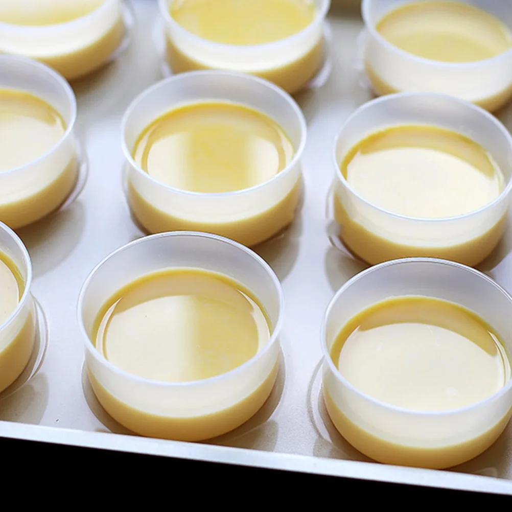 

50 Set Baking Pudding Cup Chubby Pudding Cup Japanese Pudding Beaker High Temperature Resistant Japenese Pudding Beaker with Lid