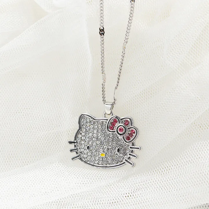 

Sanrio Anime Hello Kitty Fashion Ladies Necklace Jewelry Gift Men Women Jewelry Fashion Necklace Pendant Decoration Girl Gift