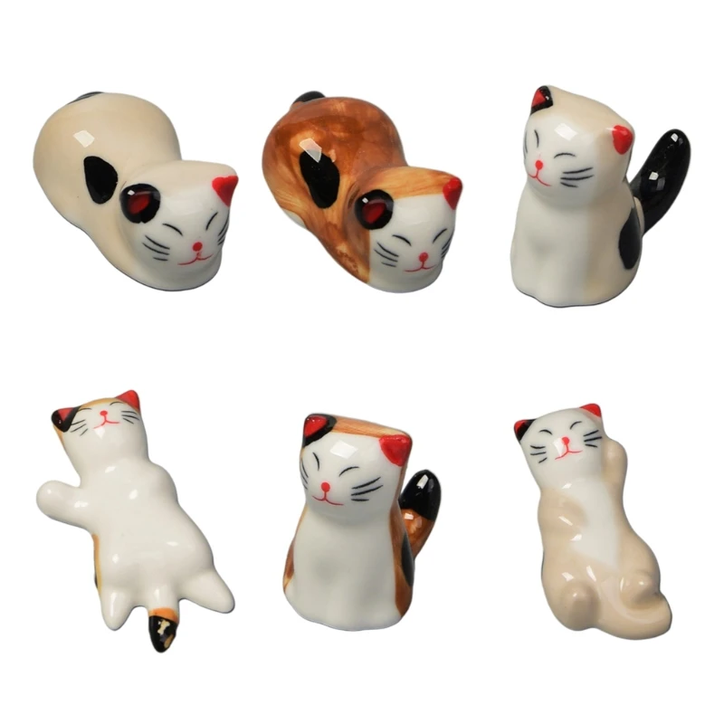 

6 Pcs Chopsticks Holder Forks Spoon Rest Home Office Hotel Restaurant Cafe Tabletop Kitchen Decoration Supplies