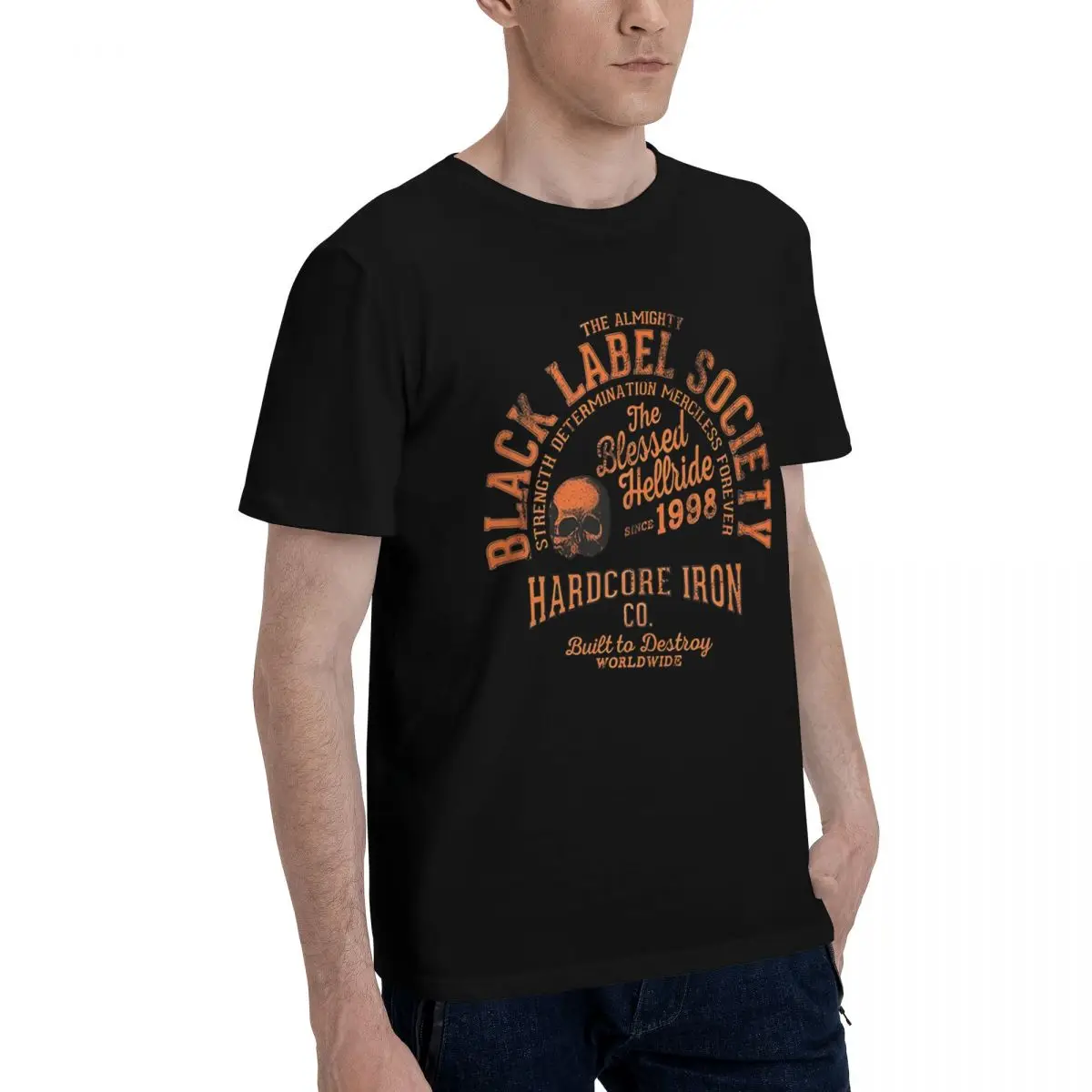 Фото Hardcore Hellride от Black Label Society, 100% хлопок, повседневная дышащая удобная летняя мужская одежда, брендовая мужская футболка №2