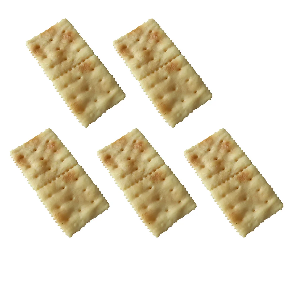 

5 Pcs Fake Soda Biscuits Cookie Decorating Kid Play Biscuits Jingles Cookies Imitation Soda Crackers Dessert Fake Crackers