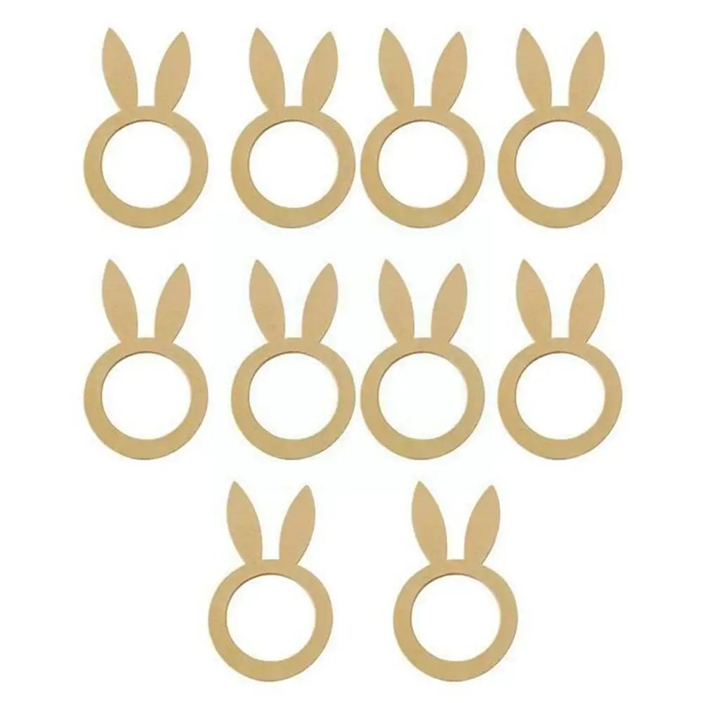 

Rabbit Napkin Holder Ring Wood Easter Decoration For Home Party Dinner Table Ornaments Supplies O3b4