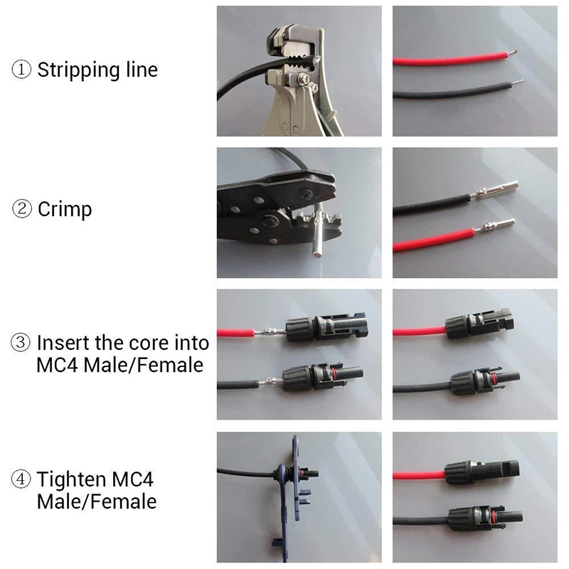 

Durable Equipment Supplies Cable Connector Solar Panel Waterproof Household Kit Male female plug Part Accessories