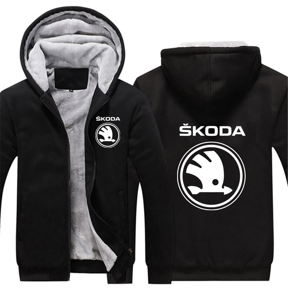 

2022 New Men's Skoda Car Logo Hoodie Designer Winter Thicken Harajuku Streetwear Printing Clothing Casual Zipper Jacket Coats