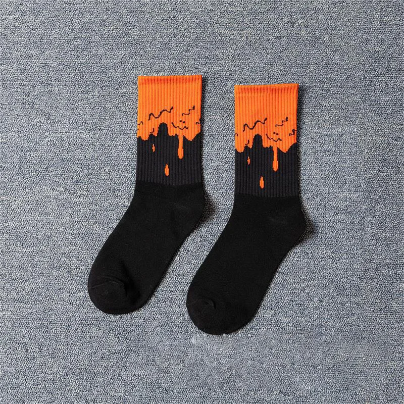 Solid Colors Needles Knitting Striped Cotton Socks Women yellow blue black Japanese Loose Socks High School Girls Harajuku Socks