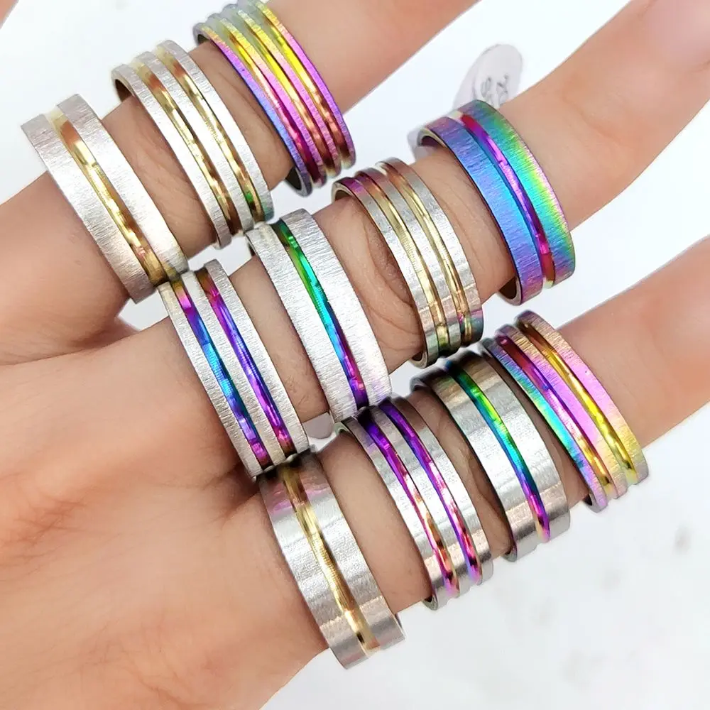 100 шт. мужские и женские кольца из нержавеющей стали | Кольца